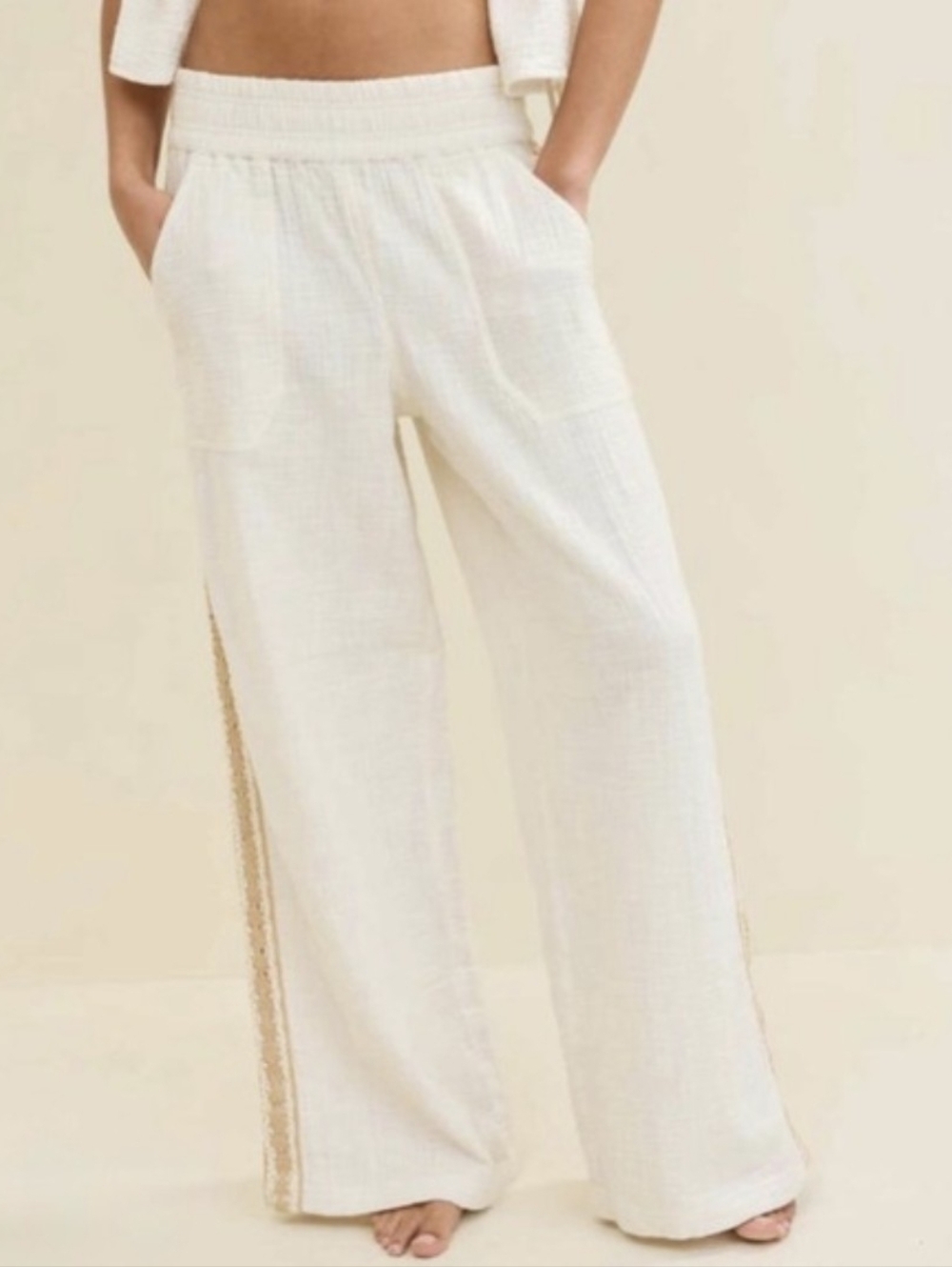 Aerie Summer Reset Trouser - Natural - Small